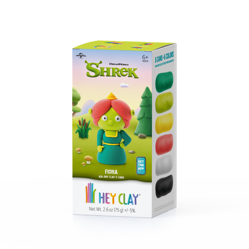 Hey Clay - Modelling Air-Dry Clay with Fun Interactive App - Fiona, Series Shrek, 5 cans - Image 4