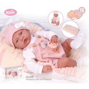 Baby Doll with Soft Body, 12 Sounds, Cushion and Pink Dungaree Outfit -40cm