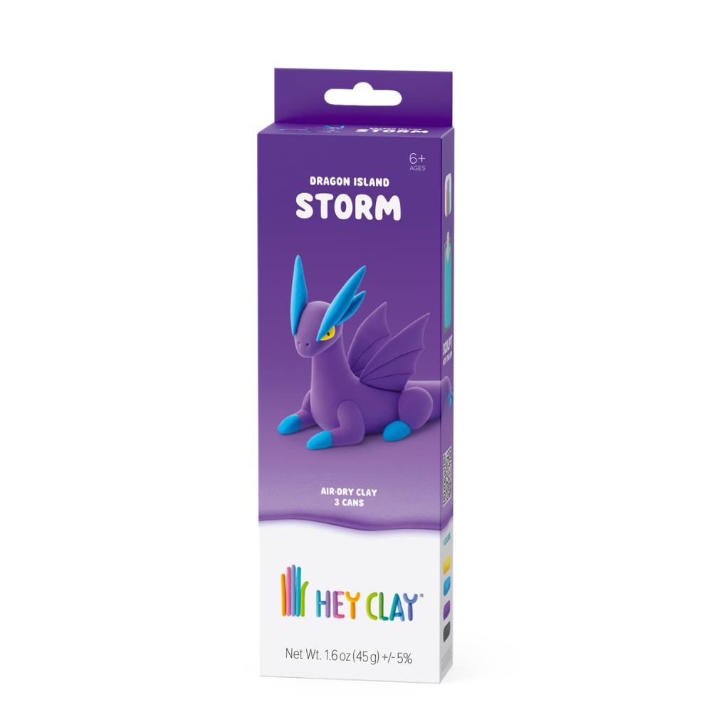 Hey Clay - Modelling Air-Dry Clay with Fun Interactive App - Storm, Series Dragon Island, 3 cans - Image 5