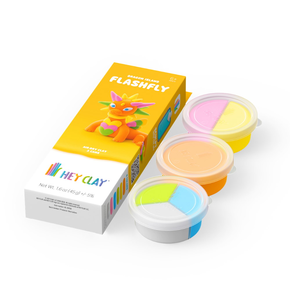 Hey Clay - Modelling Air-Dry Clay with Fun Interactive App - Flashfly, Series Dragon Island, 3 cans - Image 4