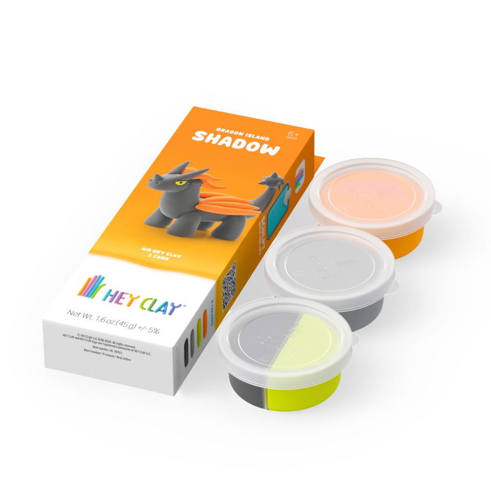 Hey Clay - Modelling Air-Dry Clay with Fun Interactive App - Shadow, Series Dragon Island, 3 cans - Image 4