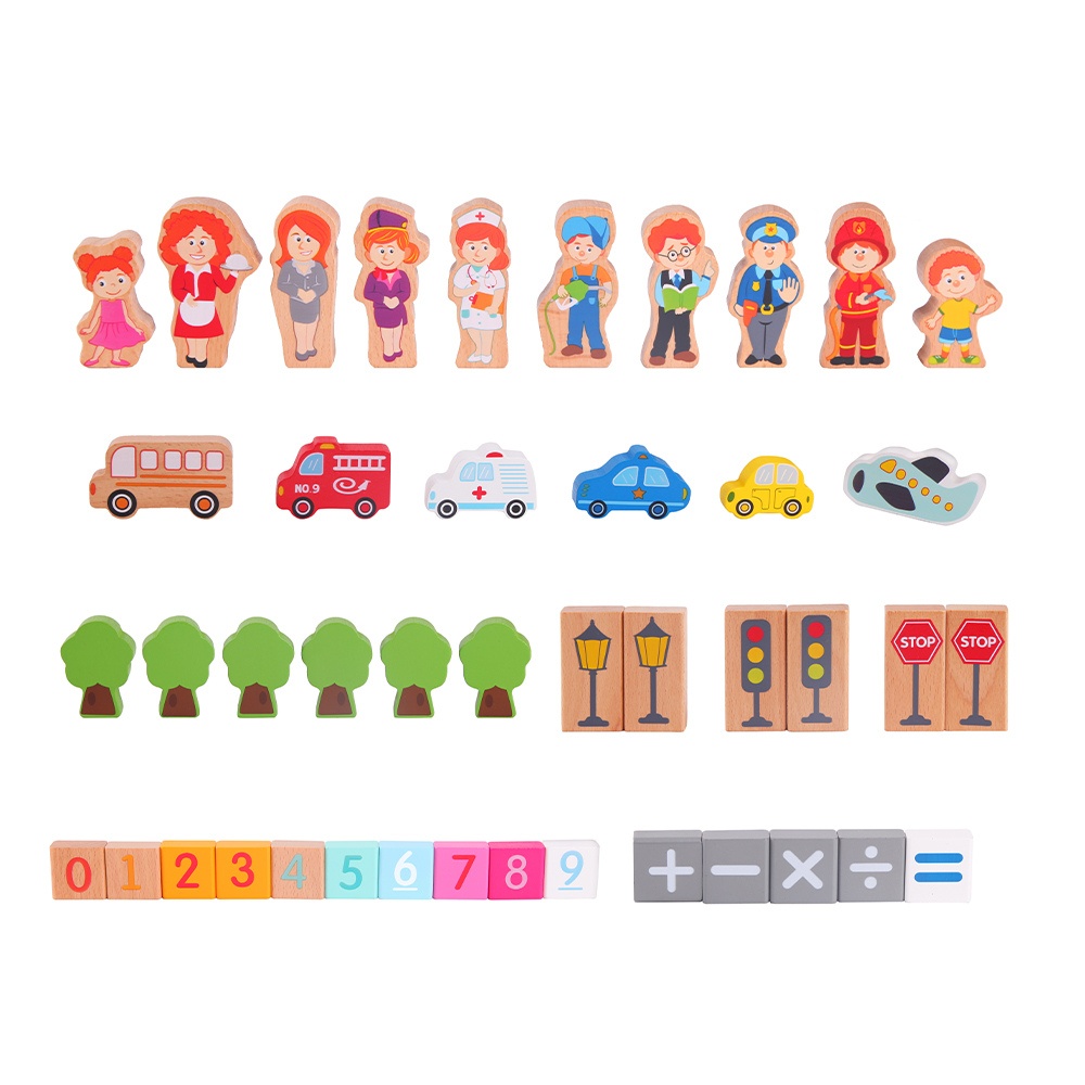Classic World - Wooden City Building Blocks Set - 120 Pieces - Image 5