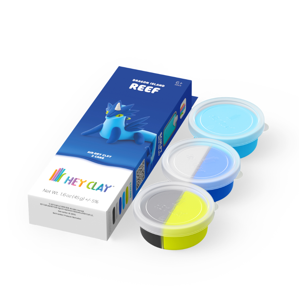 Hey Clay - Modelling Air-Dry Clay with Fun Interactive App - Reef, Series Dragon Island, 3 cans - Image 4