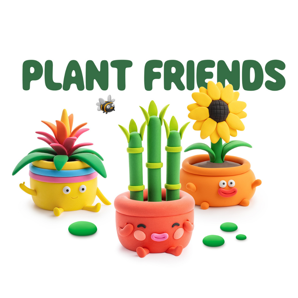 Hey Clay - Modelling Air-Dry Clay with Fun Interactive App - Plant Friends, 15 cans - Image 2