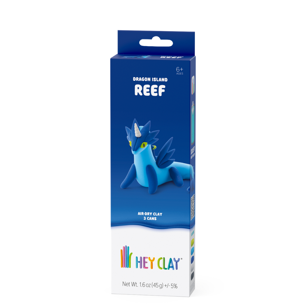 Hey Clay - Modelling Air-Dry Clay with Fun Interactive App - Reef, Series Dragon Island, 3 cans - Image 5