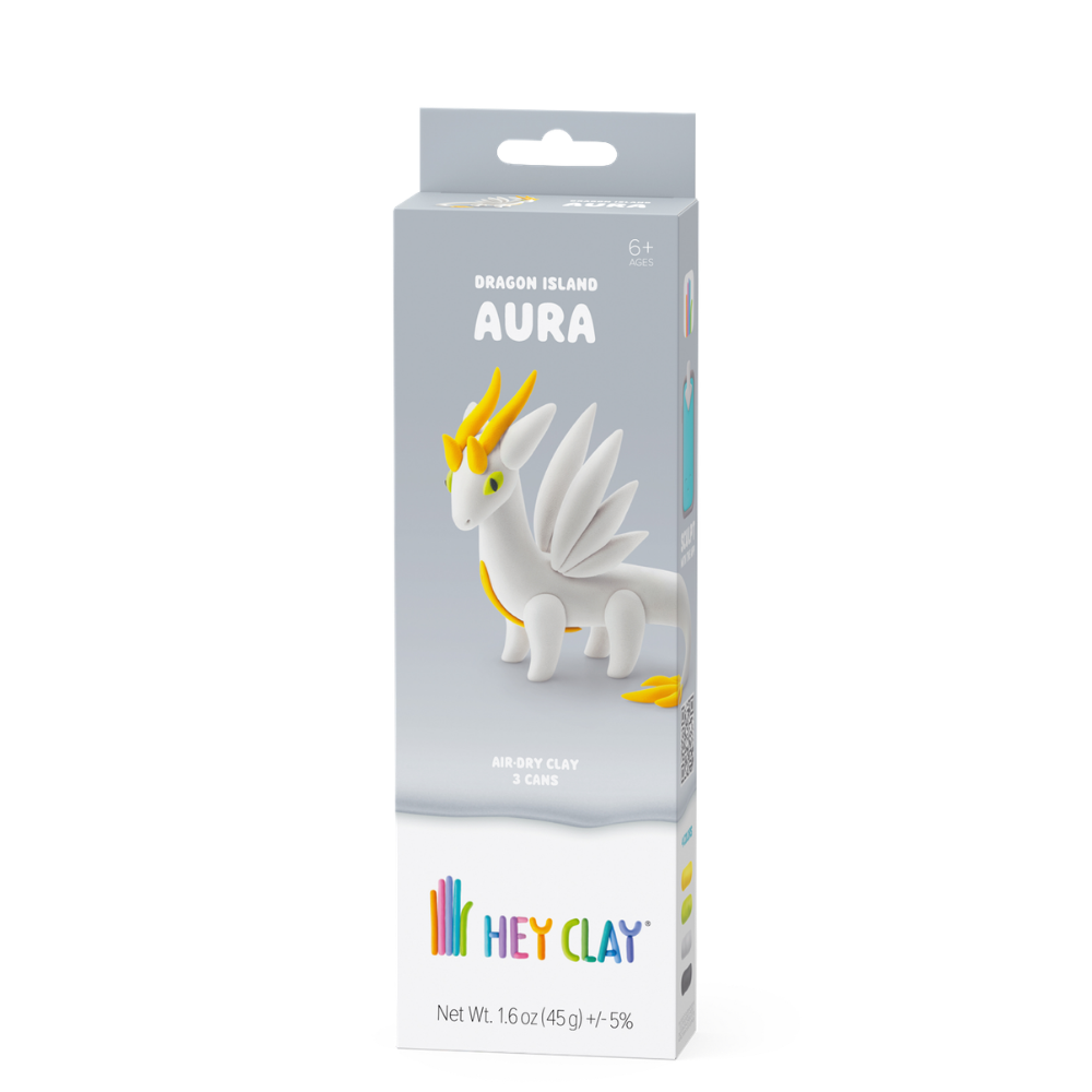 Hey Clay - Modelling Air-Dry Clay with Fun Interactive App - Aura, Series Dragon Island, 3 cans - Image 5