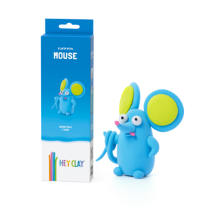 Hey Clay - Modelling Air-Dry Clay with Fun Interactive App - Mouse, series Fluffy Pets, 3 cans