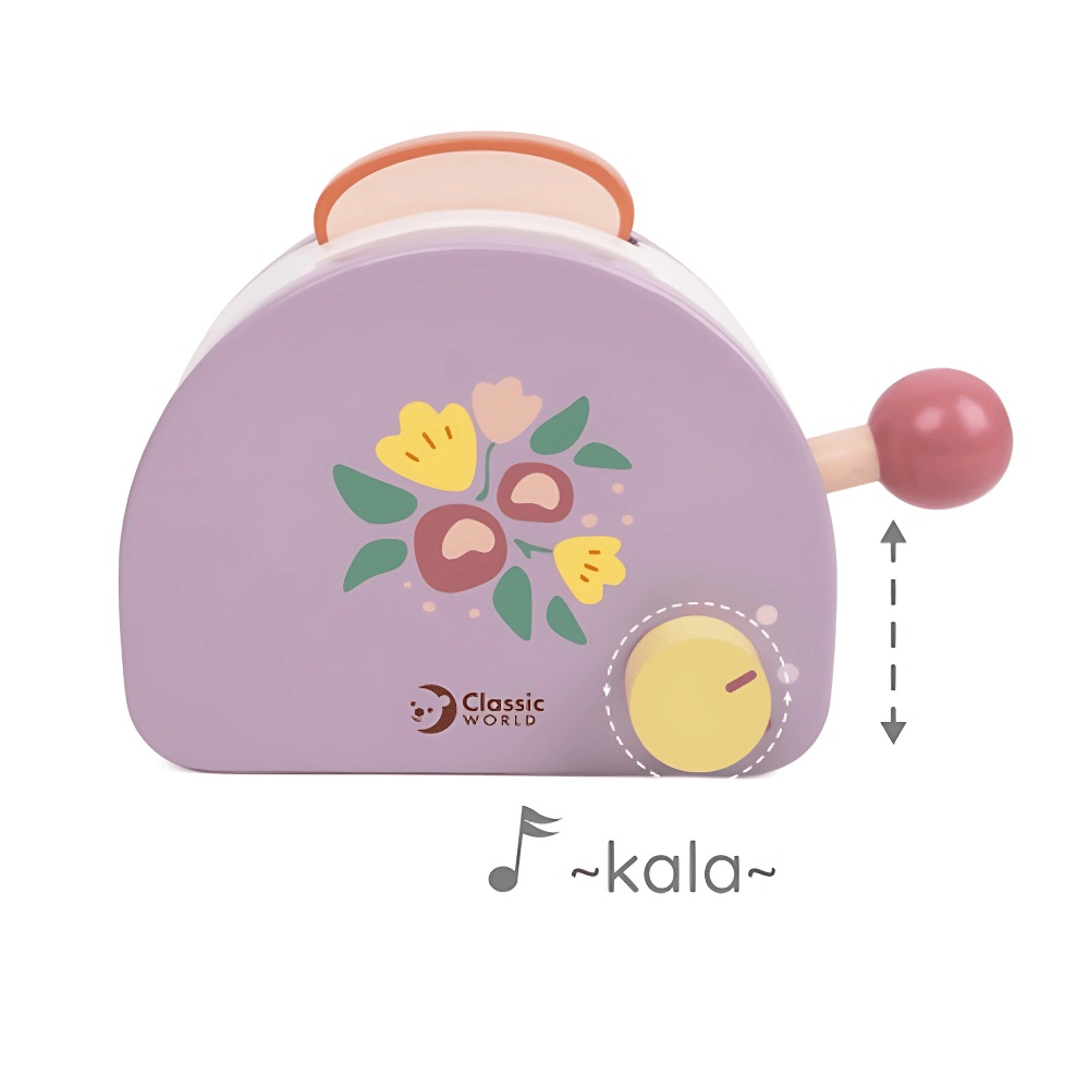 Classic World - Pretend & Play - Wooden Toaster Breakfast Set - 13pcs - Image 8