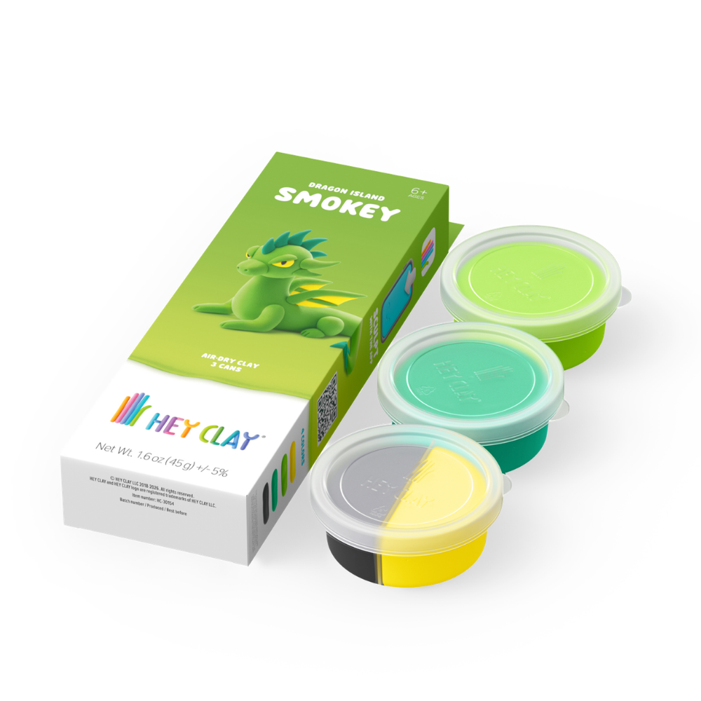 Hey Clay - Modelling Air-Dry Clay with Fun Interactive App - Smokey, Series Dragon Island, 3 cans - Image 4