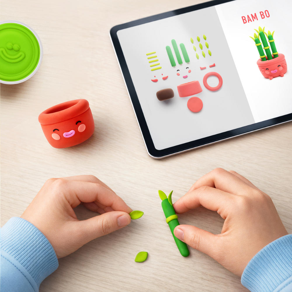 Hey Clay - Modelling Air-Dry Clay with Fun Interactive App - Plant Friends, 15 cans - Image 6