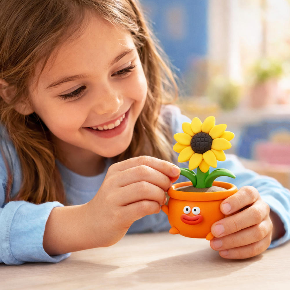 Hey Clay - Modelling Air-Dry Clay with Fun Interactive App - Plant Friends, 15 cans - Image 7