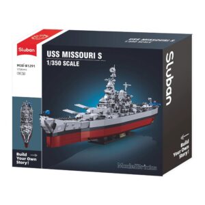 Sluban Building Set: Model Bricks - USS Missouri S Battleship - 1739 Pieces