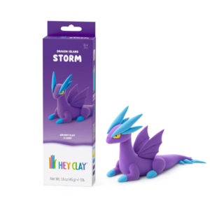 Hey Clay - Modelling Air-Dry Clay with Fun Interactive App - Storm, Series Dragon Island, 3 cans