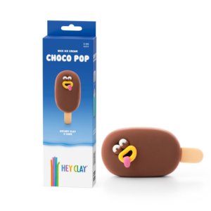 Hey Clay - Modelling Air-Dry Clay with Fun Interactive App - Choco Pop, Series Nice Ice Cream, 3 cans
