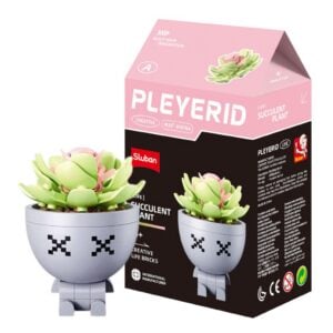 Sluban Building Set: Pleyerid - Succulent Collection - Echeveria (Grey Pot) - 62pcs