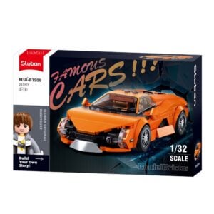Sluban Building Set: ModelBricks - Famous Cars - Italian Supercar (Orange) 1/32 Scale - 265pcs