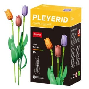 Sluban Building Set: Pleyerid - Flower Collection - Tulip (Orange/Purple) - 63pcs
