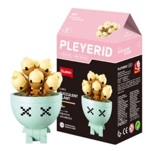 Sluban Building Set: Pleyerid - Succulent Collection - Pebble Plant / Lithops (Mint Pot) - 70pcs