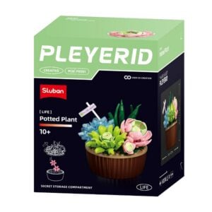 Sluban Building Set: Pleyerid - Potted Succulent Garden - Mixed Succulents (Blue, Green & Pink) - 181pcs