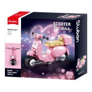 Sluban Building Set: ModelBricks - 1/12 Scale Pedal Motorcycle (Pink) - 161pcs
