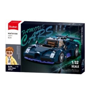 Sluban Building Set: ModelBricks - Famous Cars - European Hypercar (Dark Blue) 1/32 Scale - 275pcs
